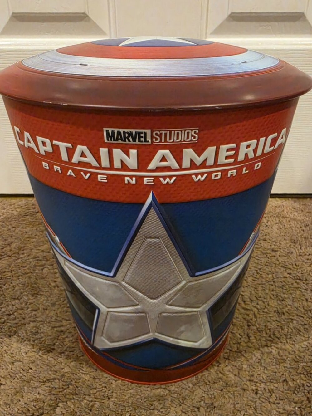 Captain America Brave New World Popcorn Bucket With Shield Lid